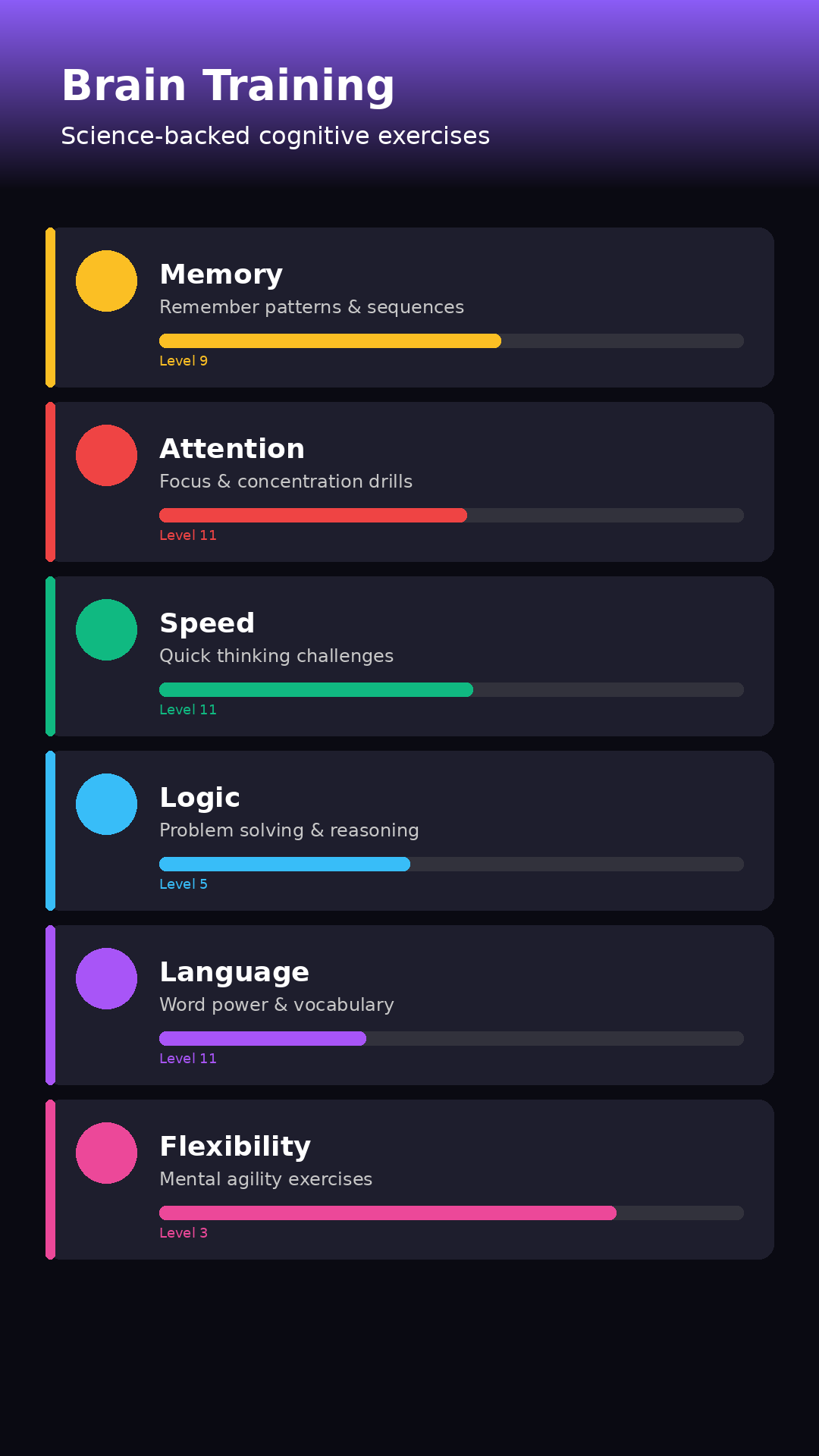Brain exercise and Meditation App launch gallery image