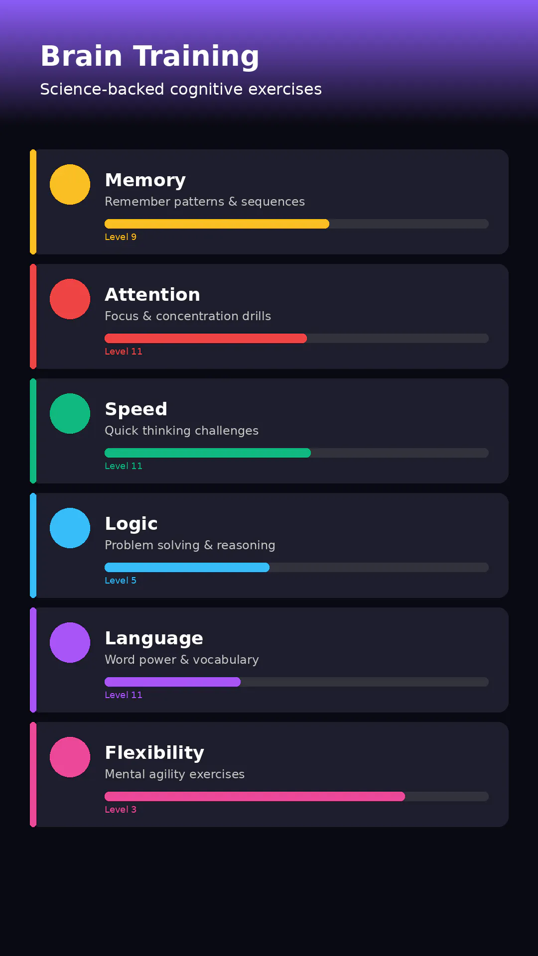 Brain exercise and Meditation App launch 제품 배너