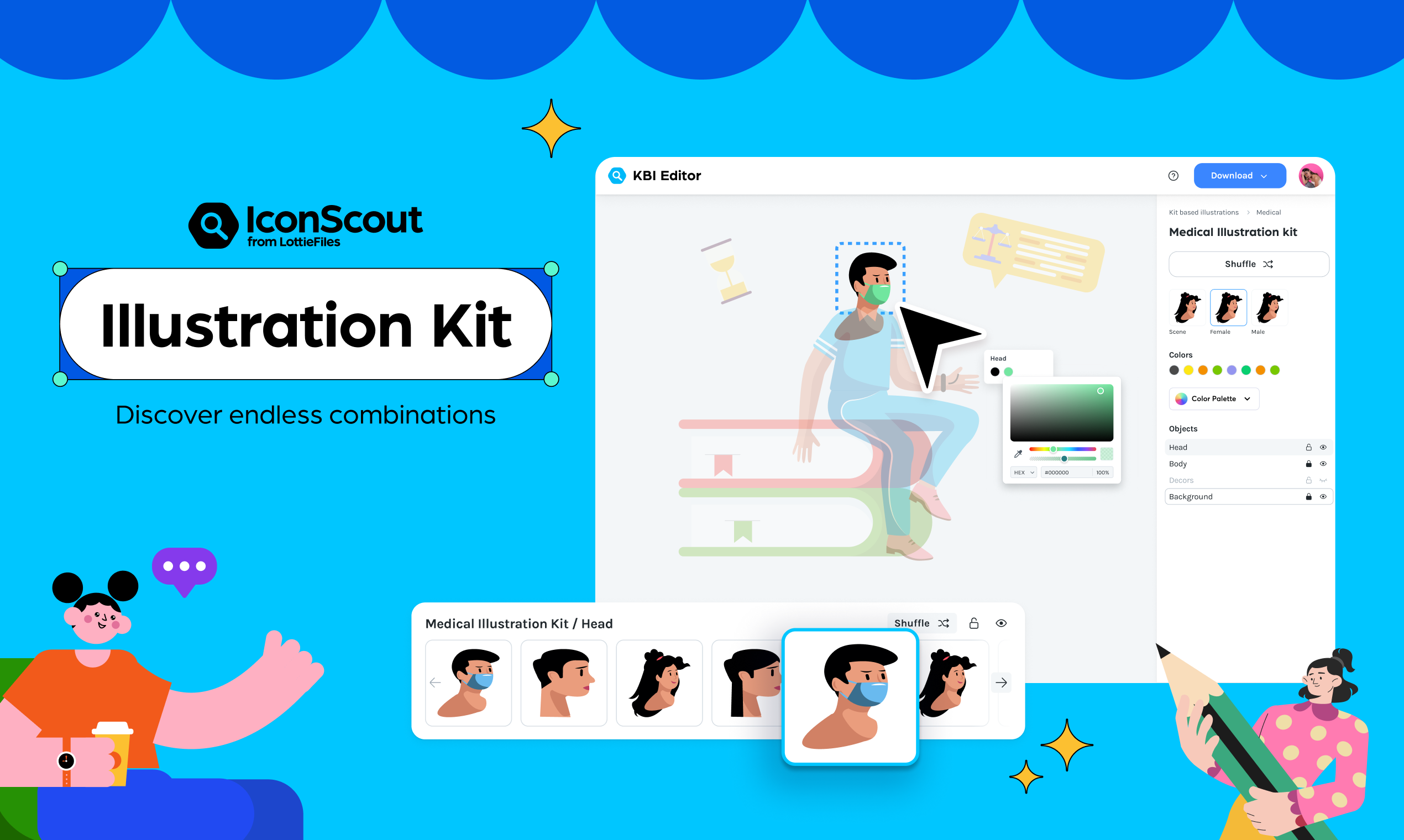ชุดภาพประกอบโดย ICOnScout - มิกซ์จับคู่และสับเปลี่ยนเพื่อสร้างชุดค่าผสมที่ไม่มีที่สิ้นสุด media 2