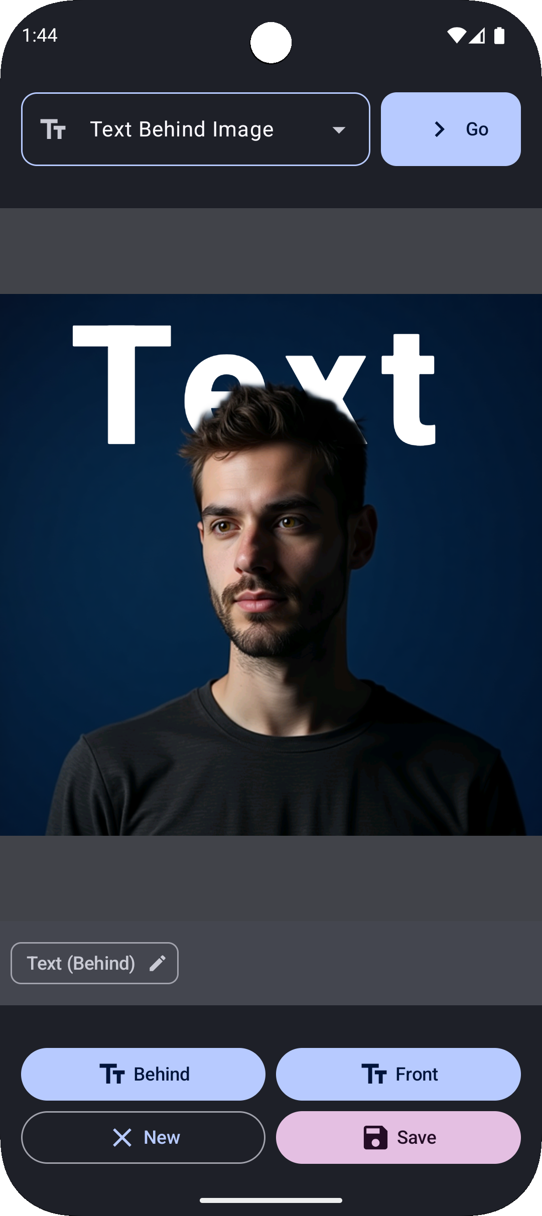 Text Behind Image - Android app media 4