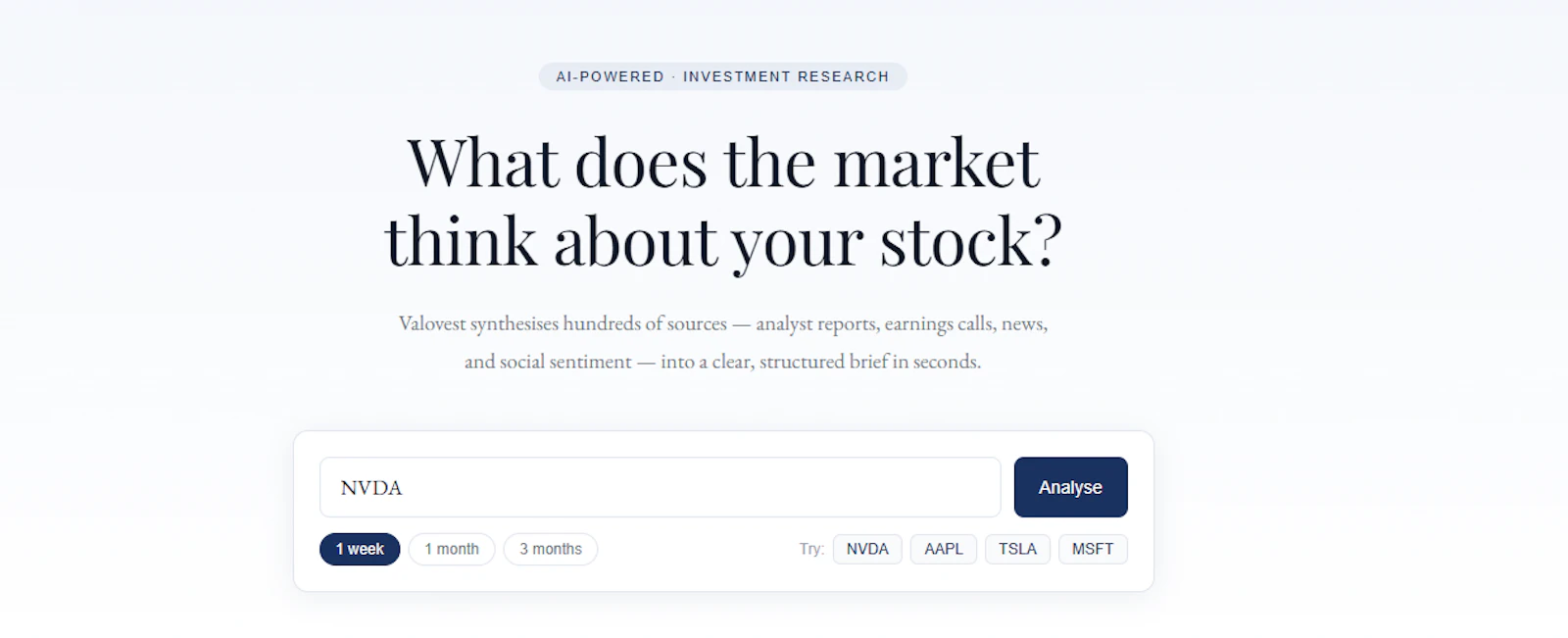 Valovest — Investment Research Synthesis screenshot 1