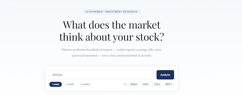 Valovest — Investment Research Synthesis screenshot 1