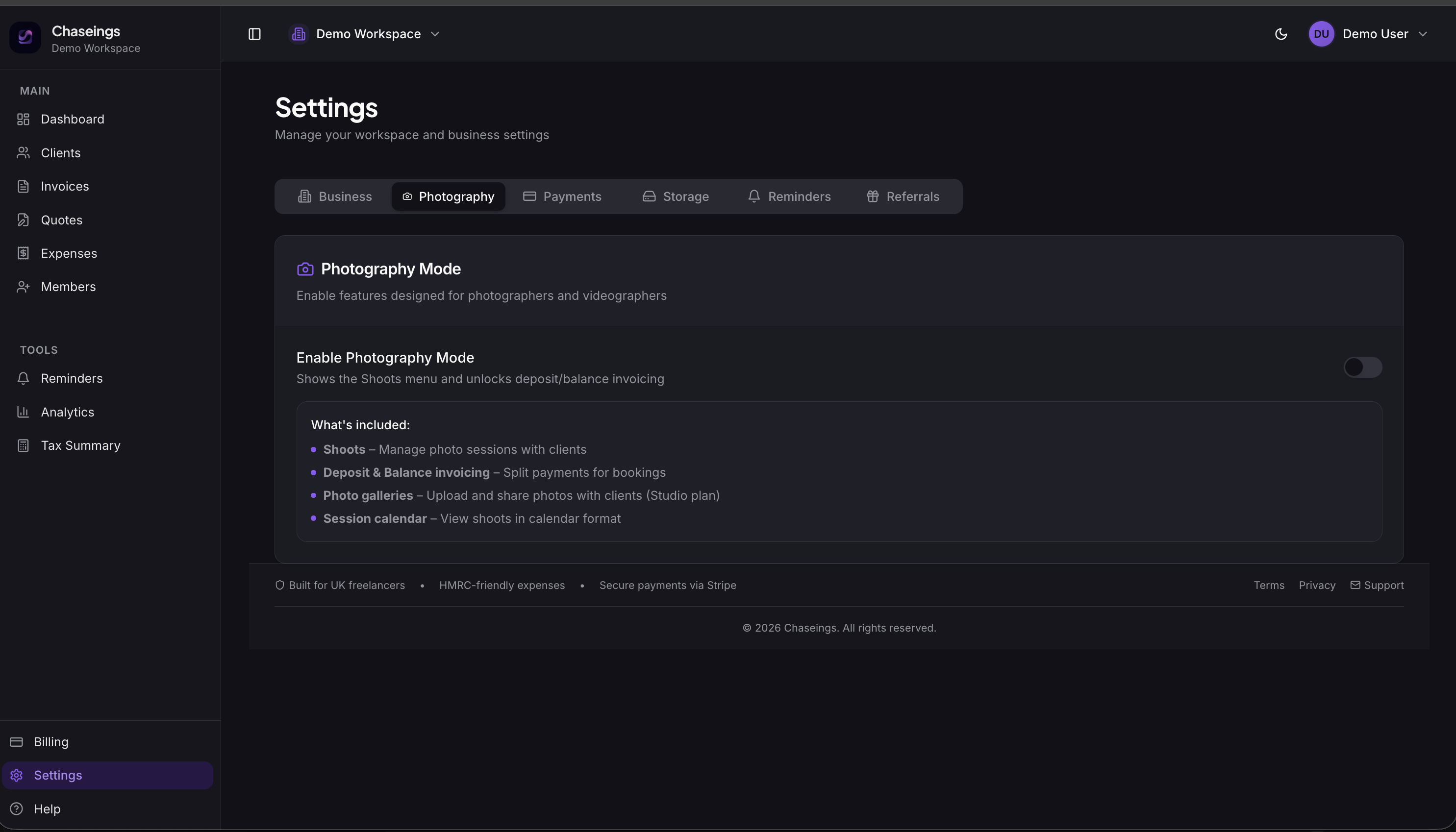 Chaseings - Screenshot 4 showing product features and functionality