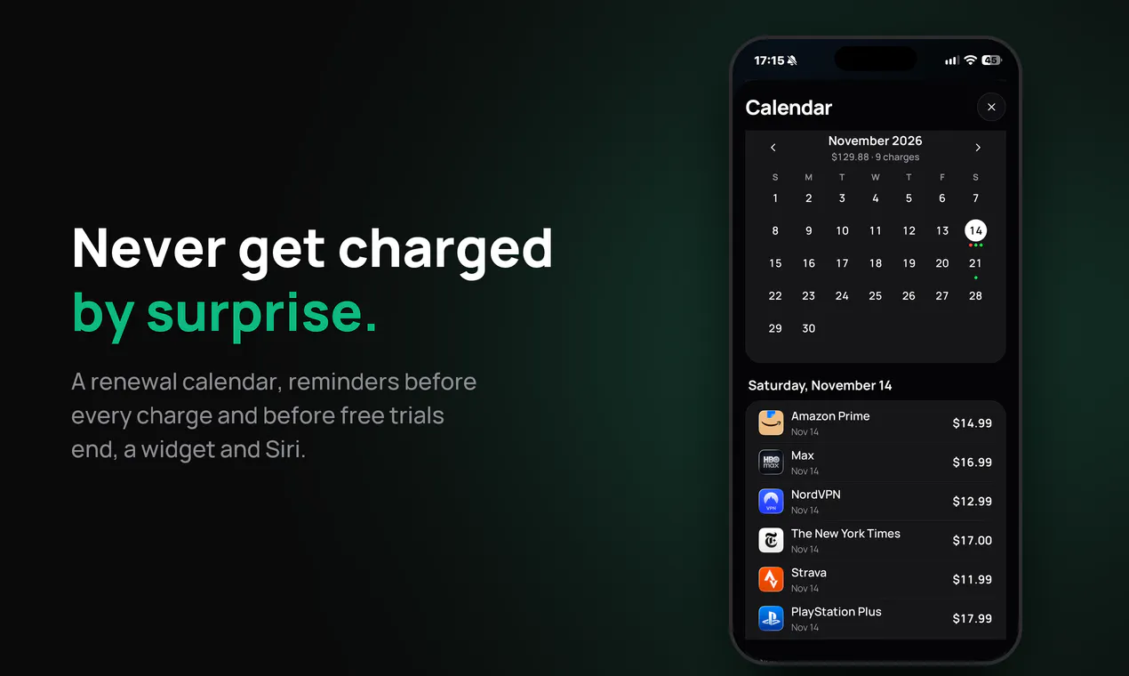 ReccurIQ: Subscription Tracker gallery image