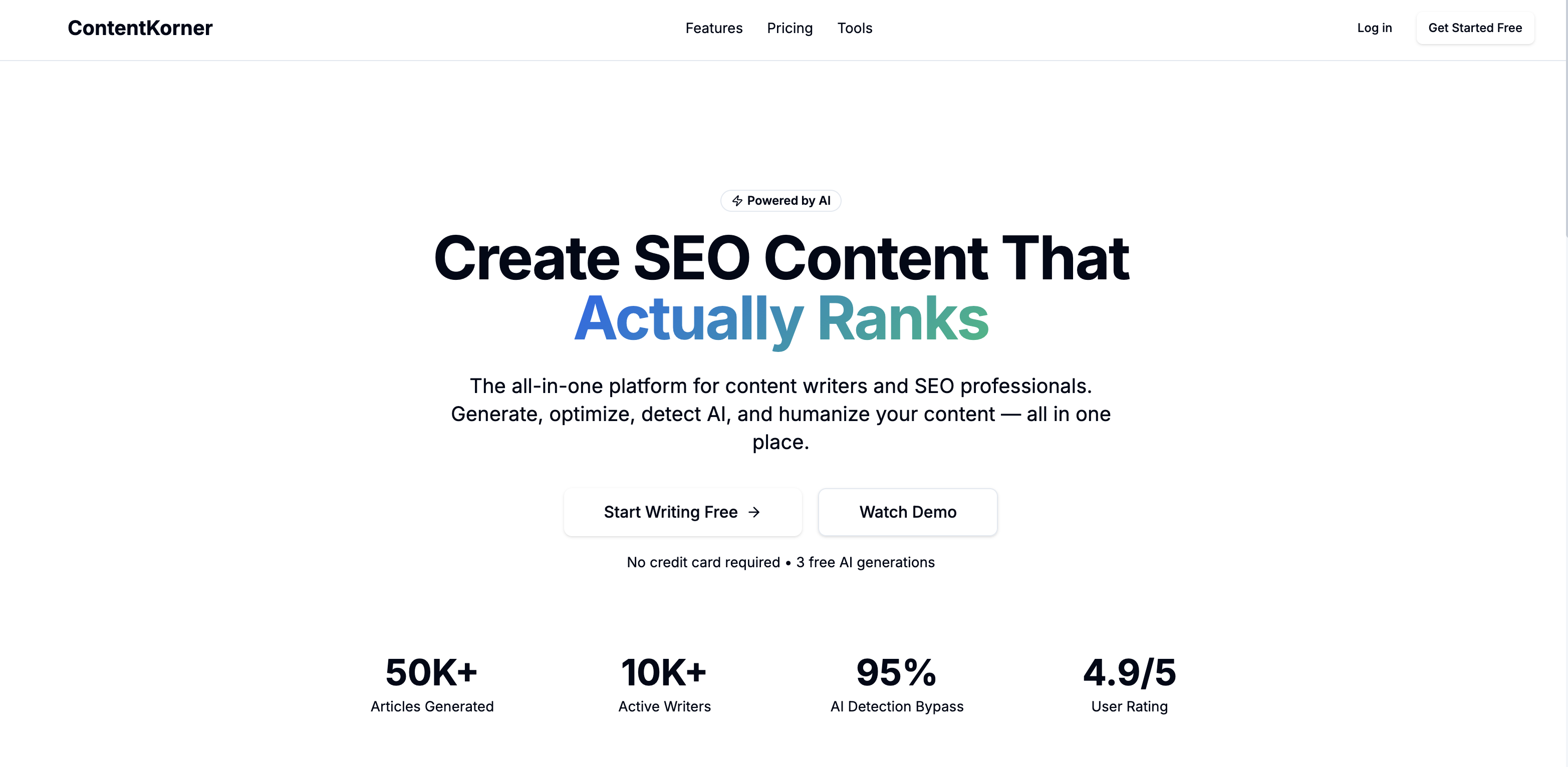 ContentKorner - Main product screenshot demonstrating key features and user interface