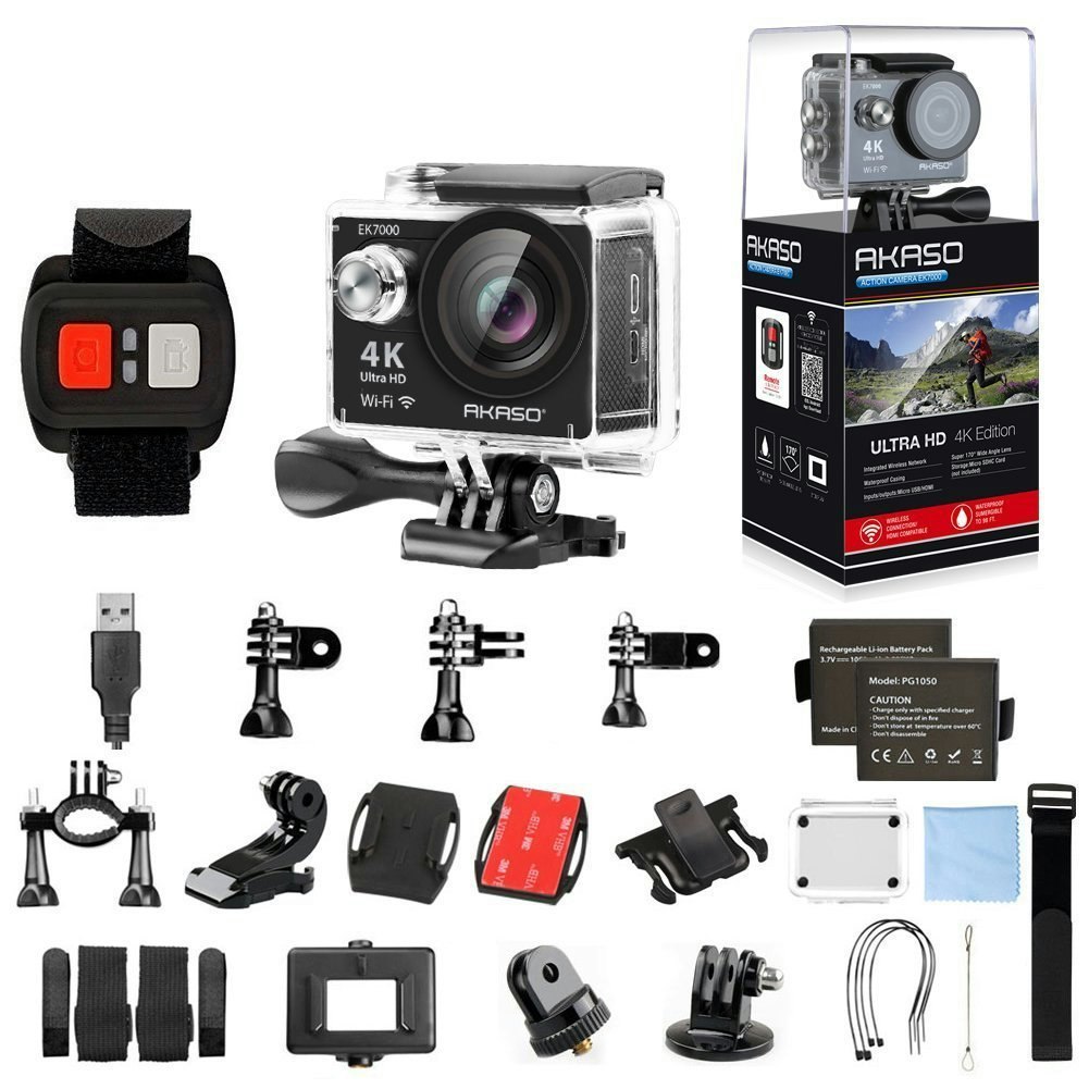 AKASO 4K Wi-Fi sports Action Camera Ultra HD Waterproof DV Camcorder (EK7000BL) gallery image