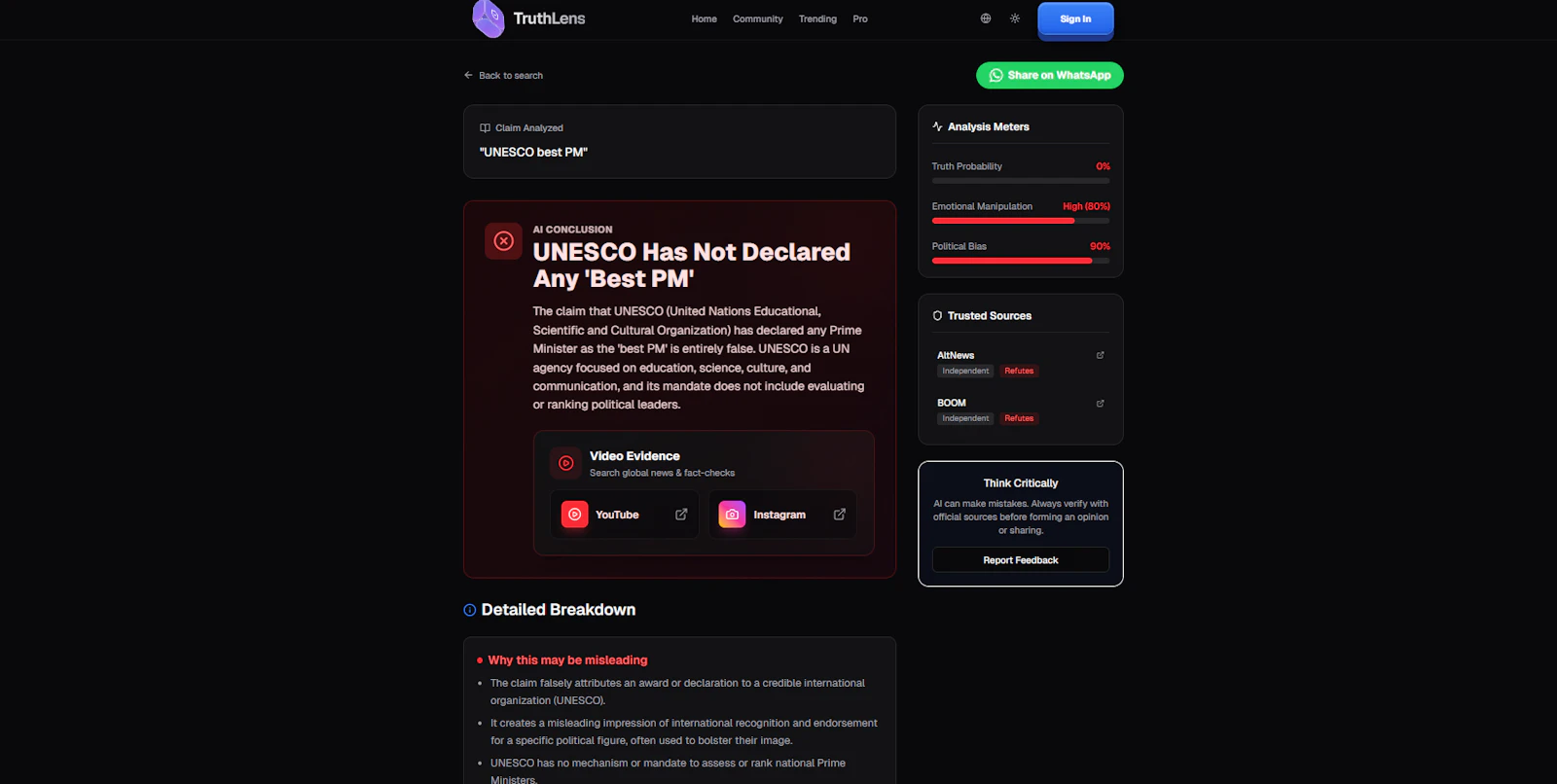 TruthLens screenshot 2