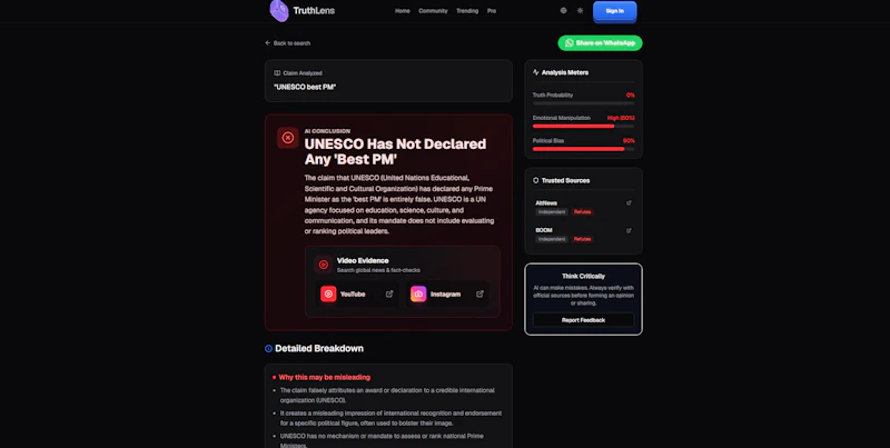 TruthLens screenshot 2
