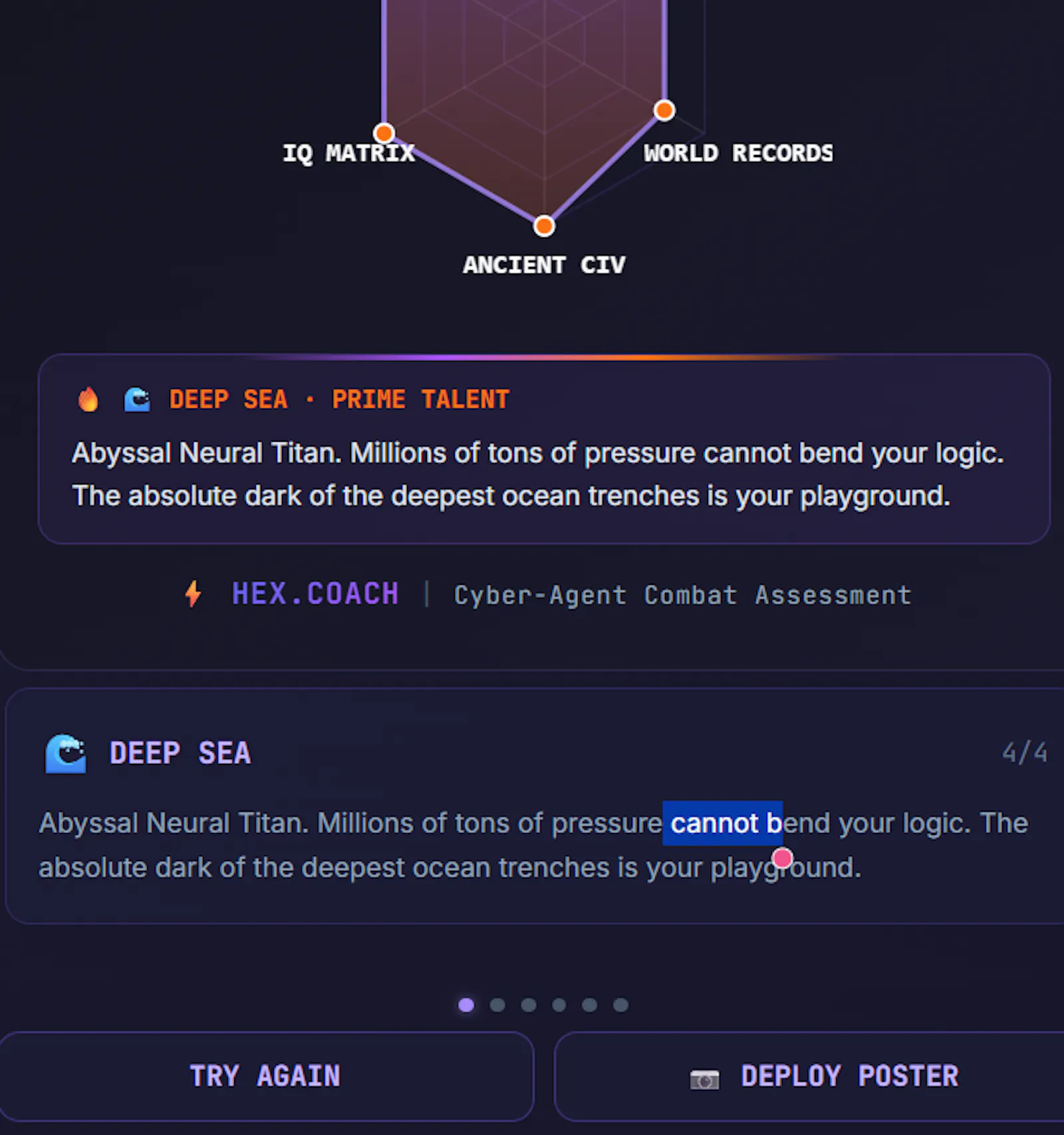hex.coach — 6D Cognitive Arena screenshot 1