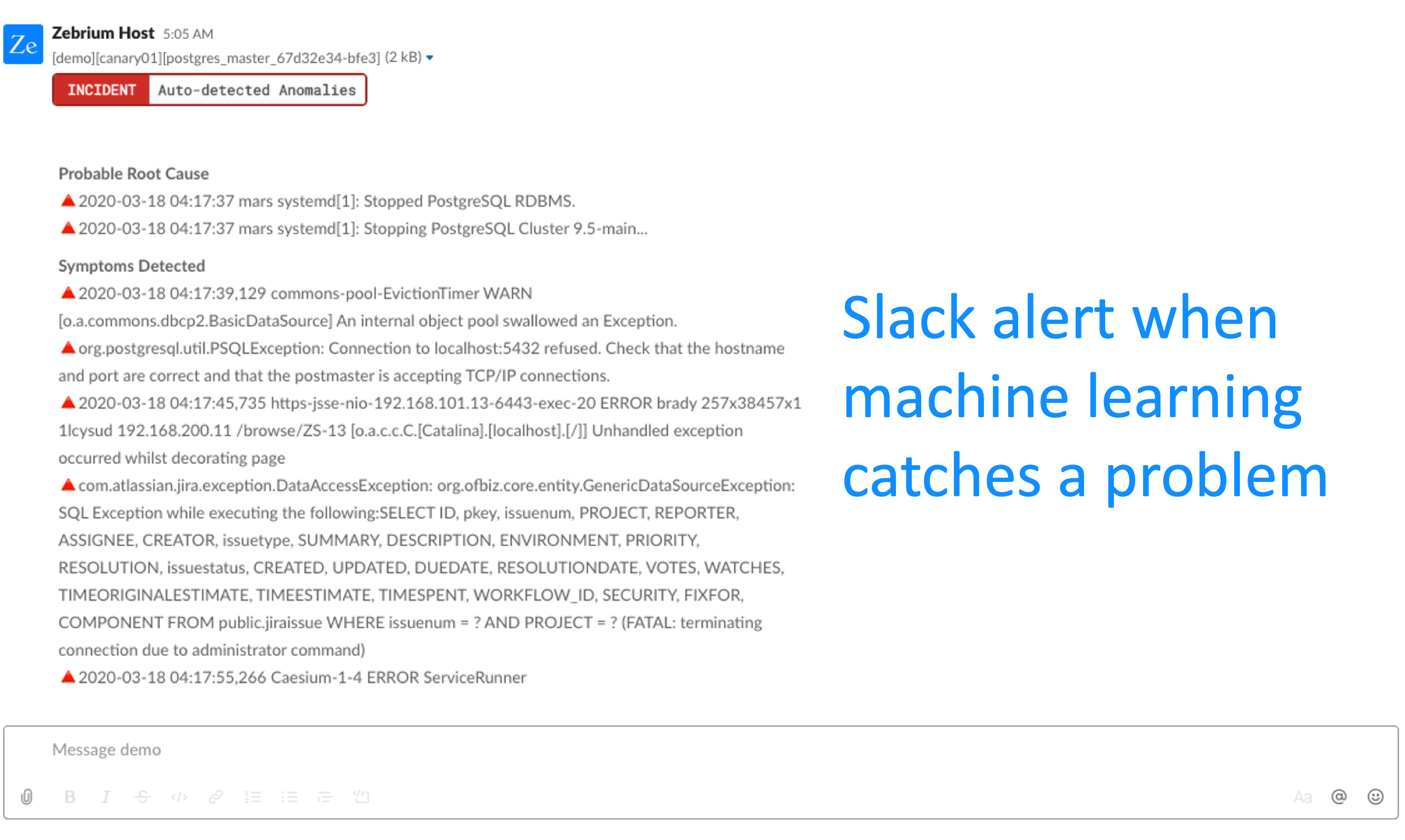 Zebrium Autonomous Monitoring gallery image