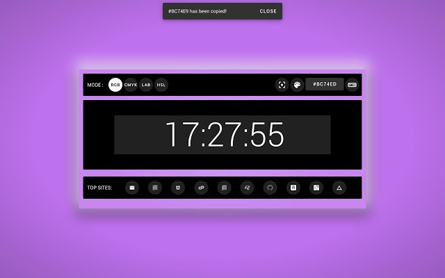 Ultimate Color Clock, New Tab Page gallery image
