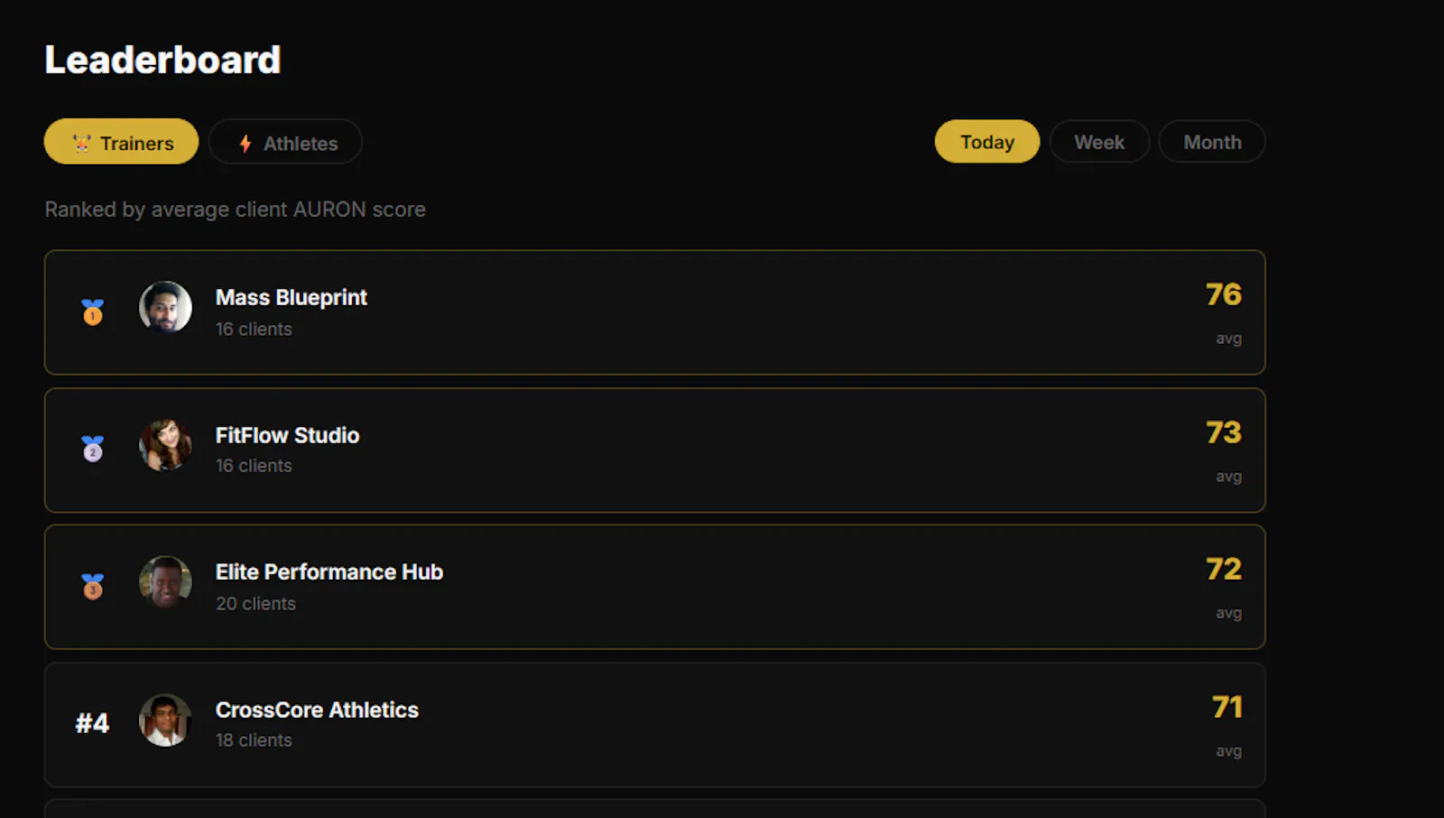 AURON — Fitness Accountability Platform screenshot 4