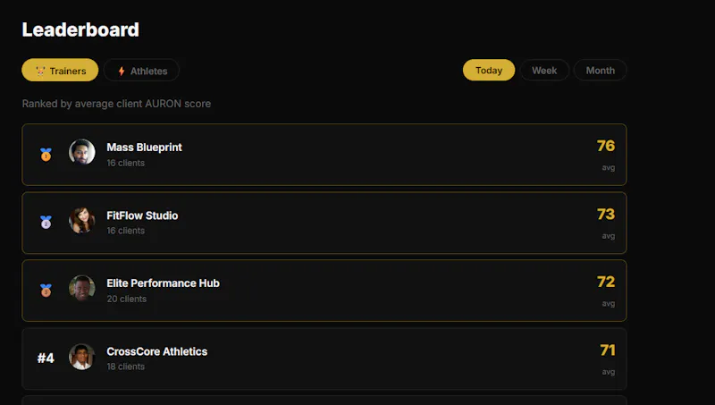 AURON — Fitness Accountability Platform screenshot 4