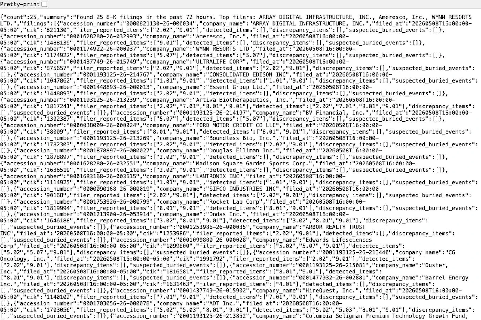 FilingFirehose screenshot 5