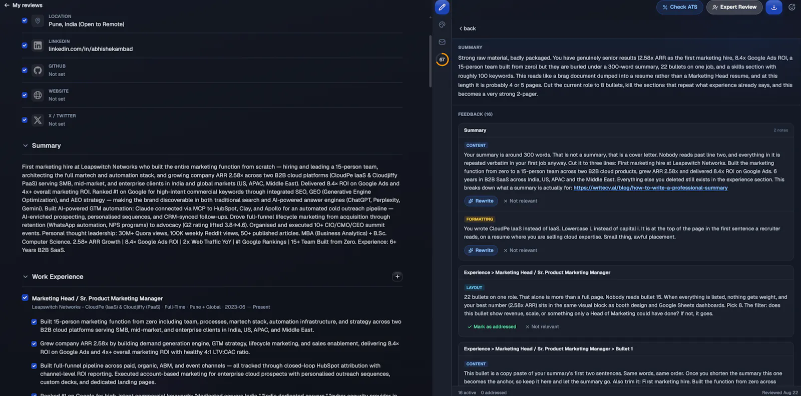 WriteCV screenshot 4