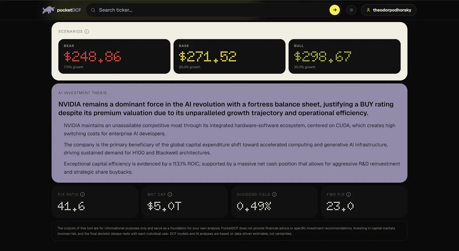 pocketDCF screenshot 5