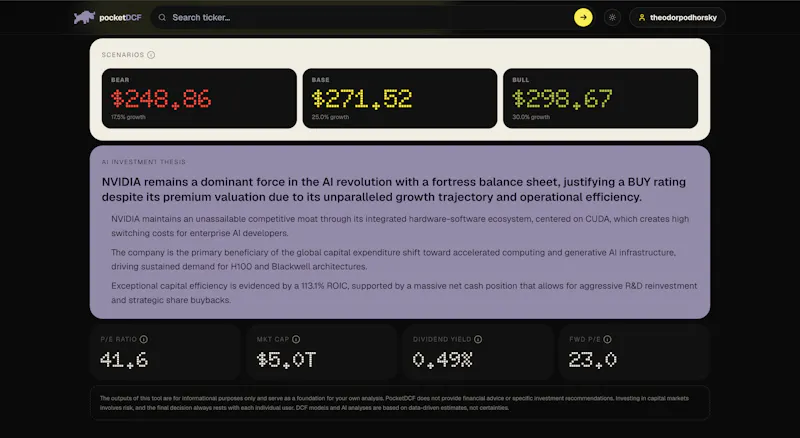 pocketDCF screenshot 5