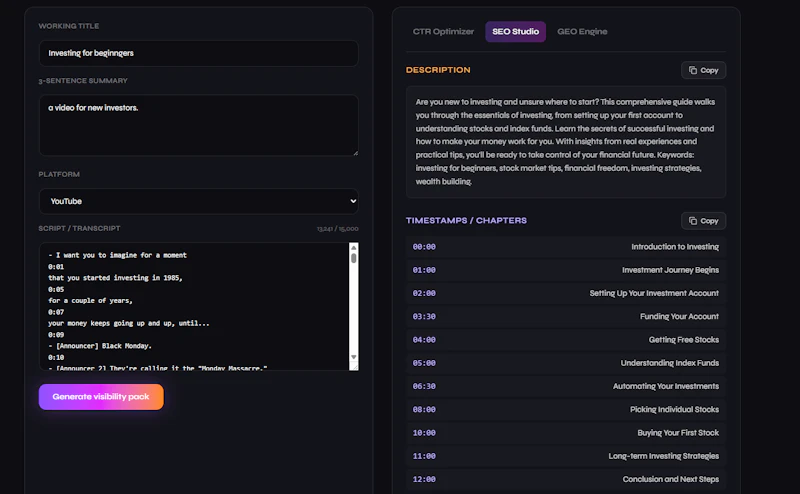 Visibl screenshot 2