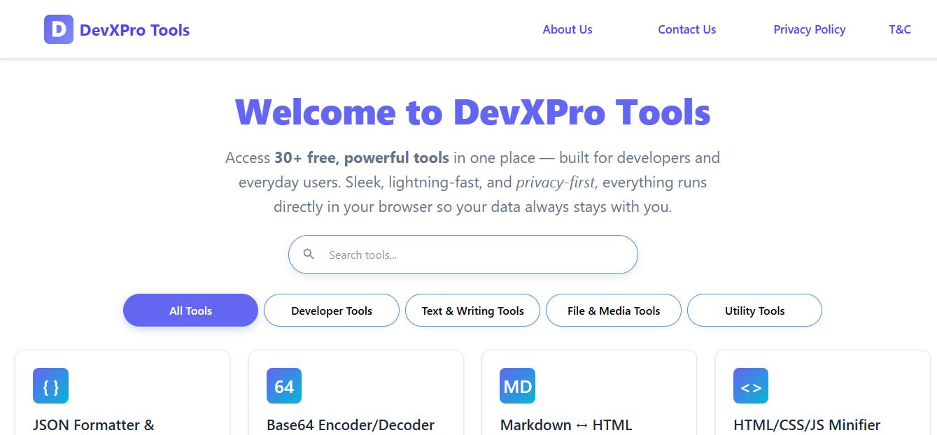 Devxpro Tools - 30 бесплатных разработчиков и инструментов для утилиты медиа 2