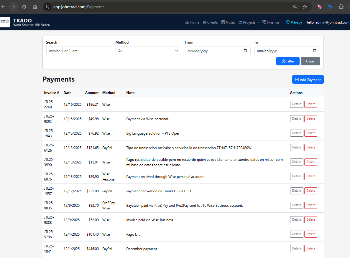 TRADO - Screenshot 3 showing product features and functionality