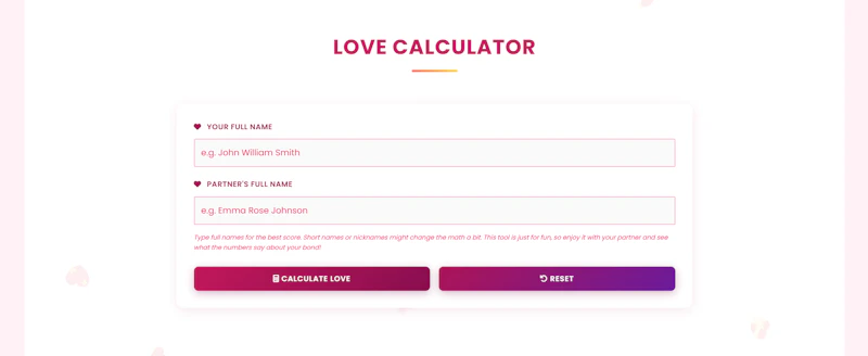 Love Calculator | Ease Tools screenshot 1