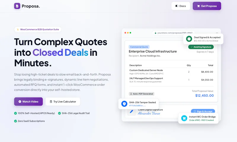 Proposa - B2B WooCommerce Extention screenshot 1