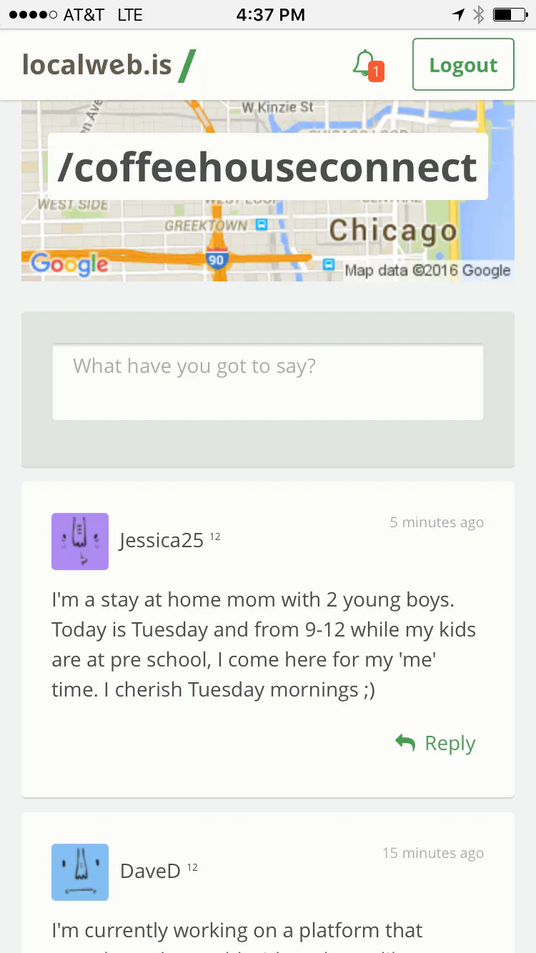 /coffeehouseconnect on the local web