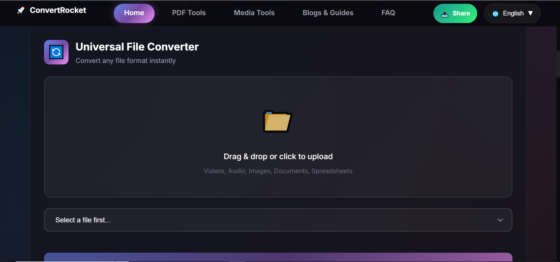ConvertRocket - Main product screenshot demonstrating key features and user interface