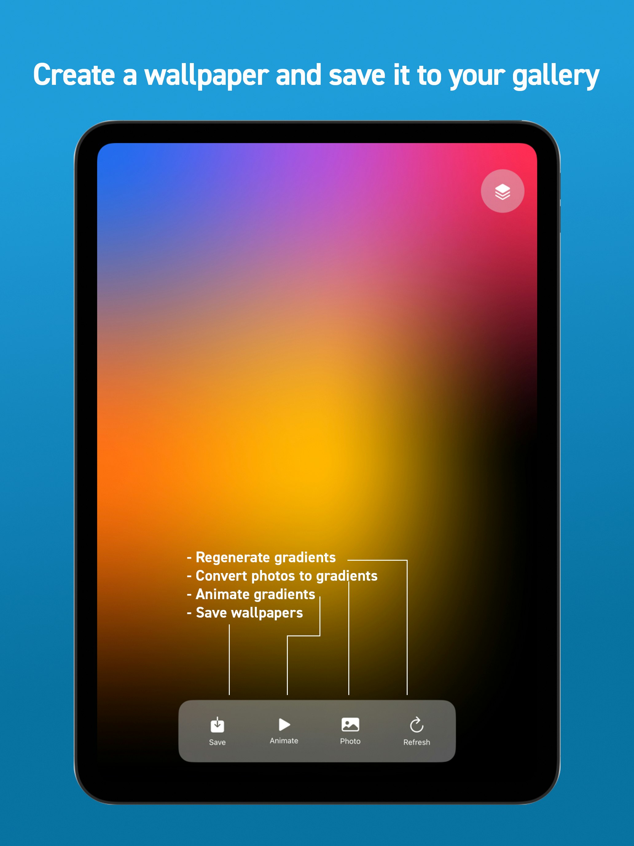 Aplicación de papel tapiz - Haga sus fondos de pantalla de gradiente de malla media 3
