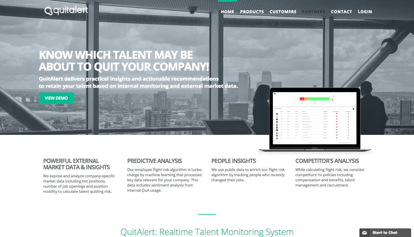 QuitAlert: Realtime Talent Monitoring System