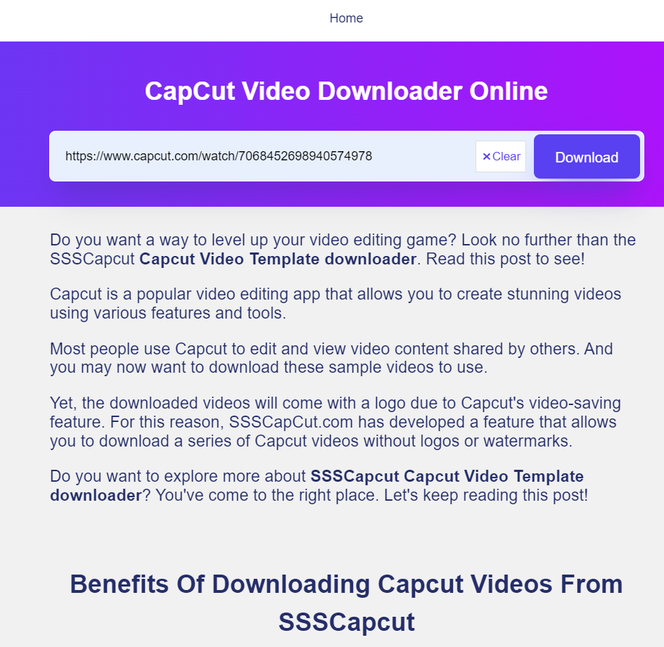 SSS Capcut video downloader media 4