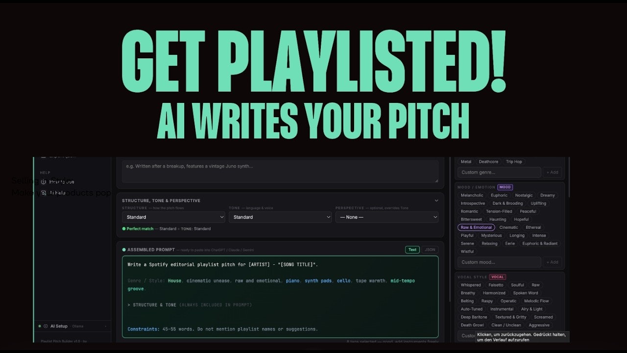 Playlist Pitch Builder gallery image