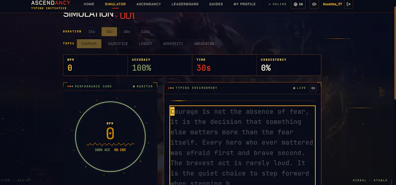 Typing tests with RPG-style tiers screenshot 3
