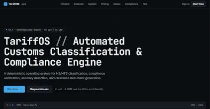 TariffOS Customs compliance engine gallery image
