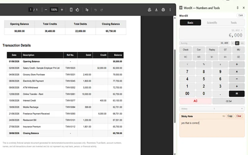 WordX - Numbers and Tools screenshot 1