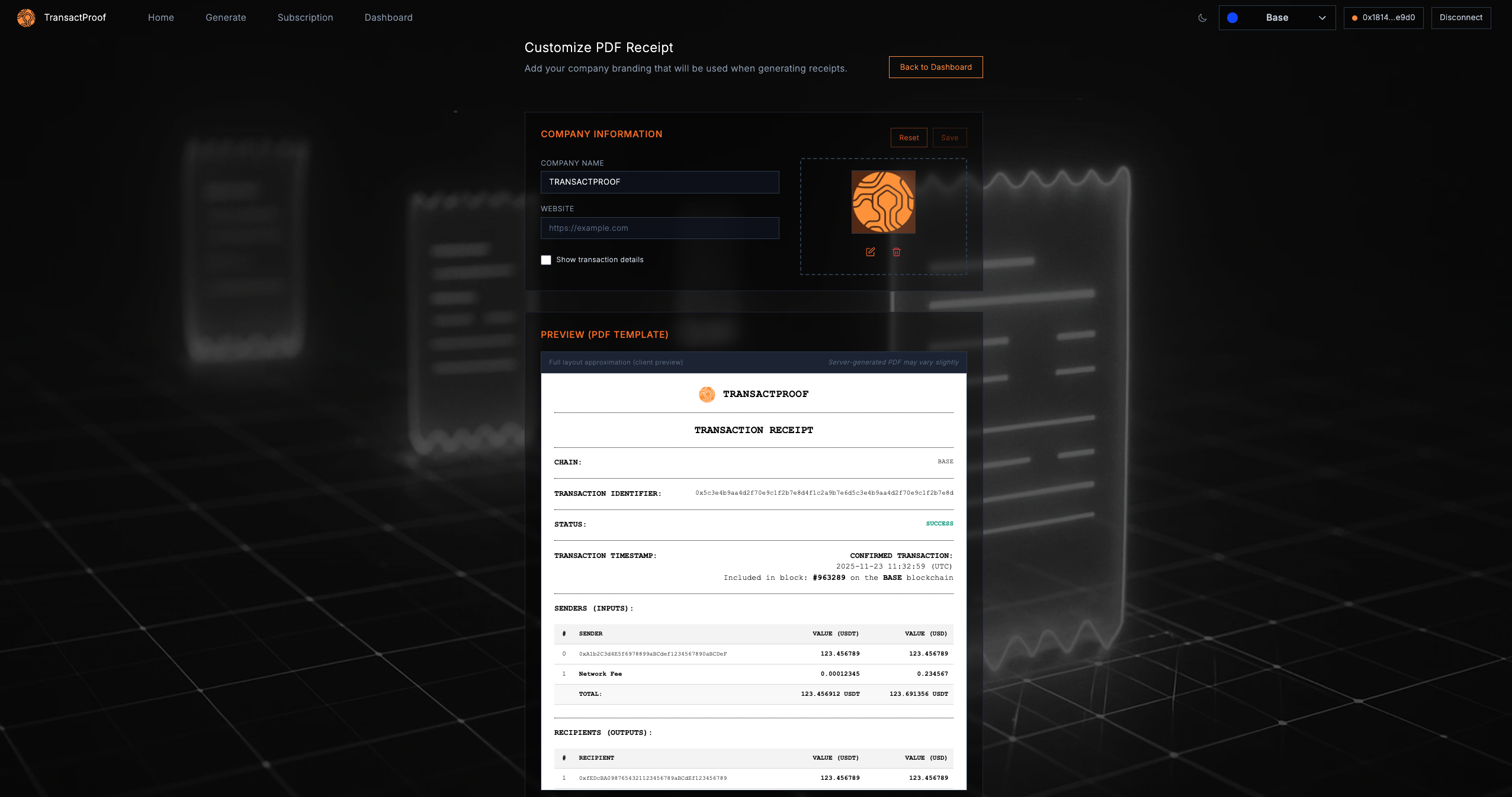 TransactProof - Screenshot 4 showing product features and functionality