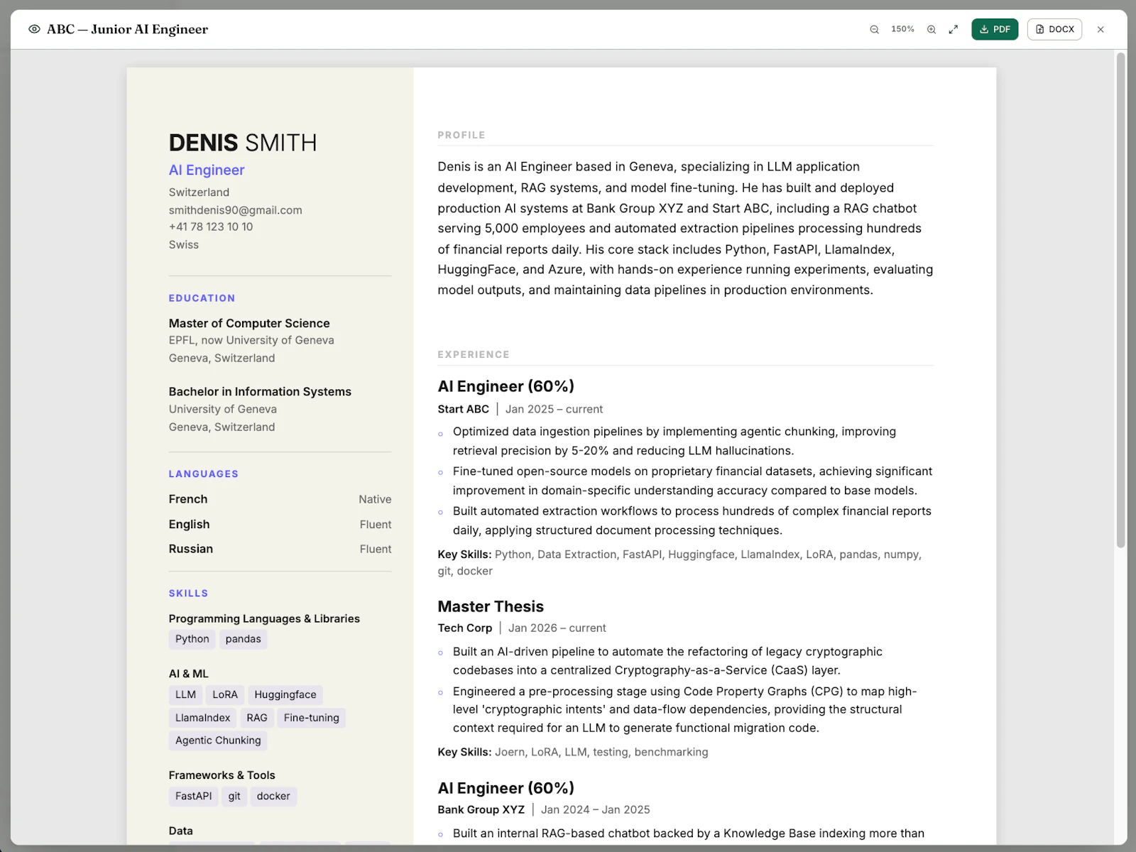 Versio CV App screenshot 3