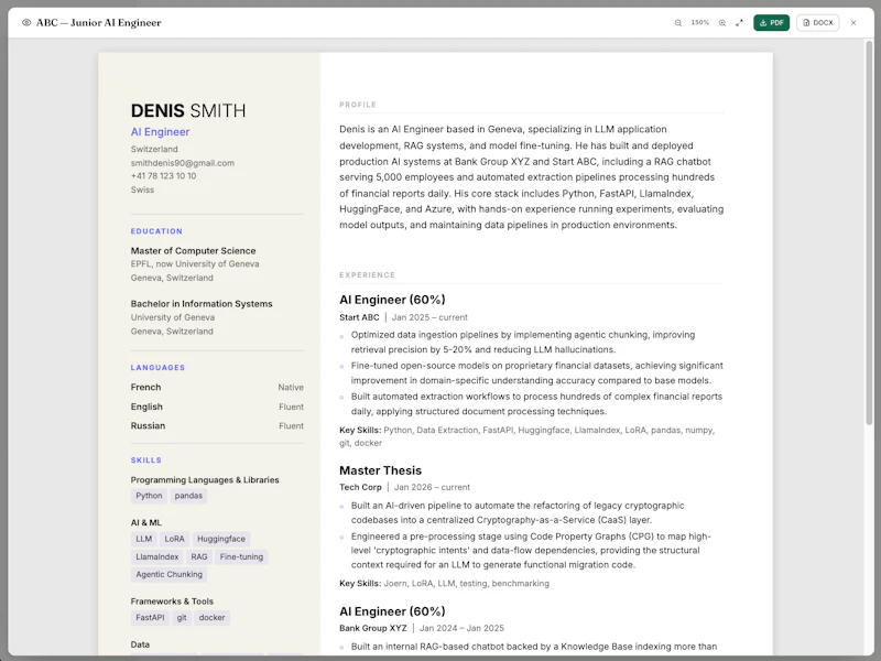 Versio CV App screenshot 3