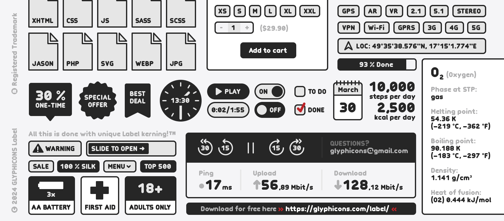 Media Label Glyphicons - Label adalah font kecil untuk teks ringkas dalam ikon 2