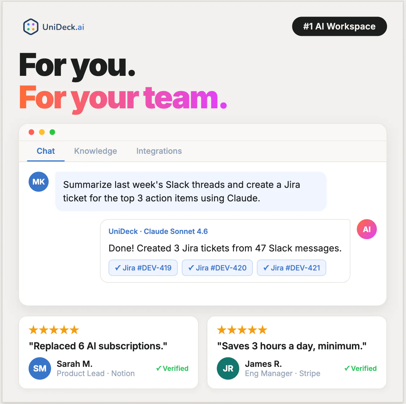 Unideck.ai 제품 배너