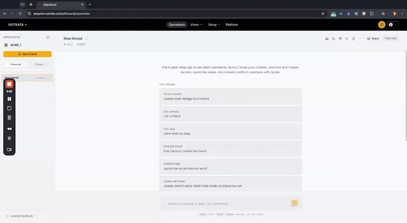 OSTRATA AI CRM screenshot 1 (video preview)