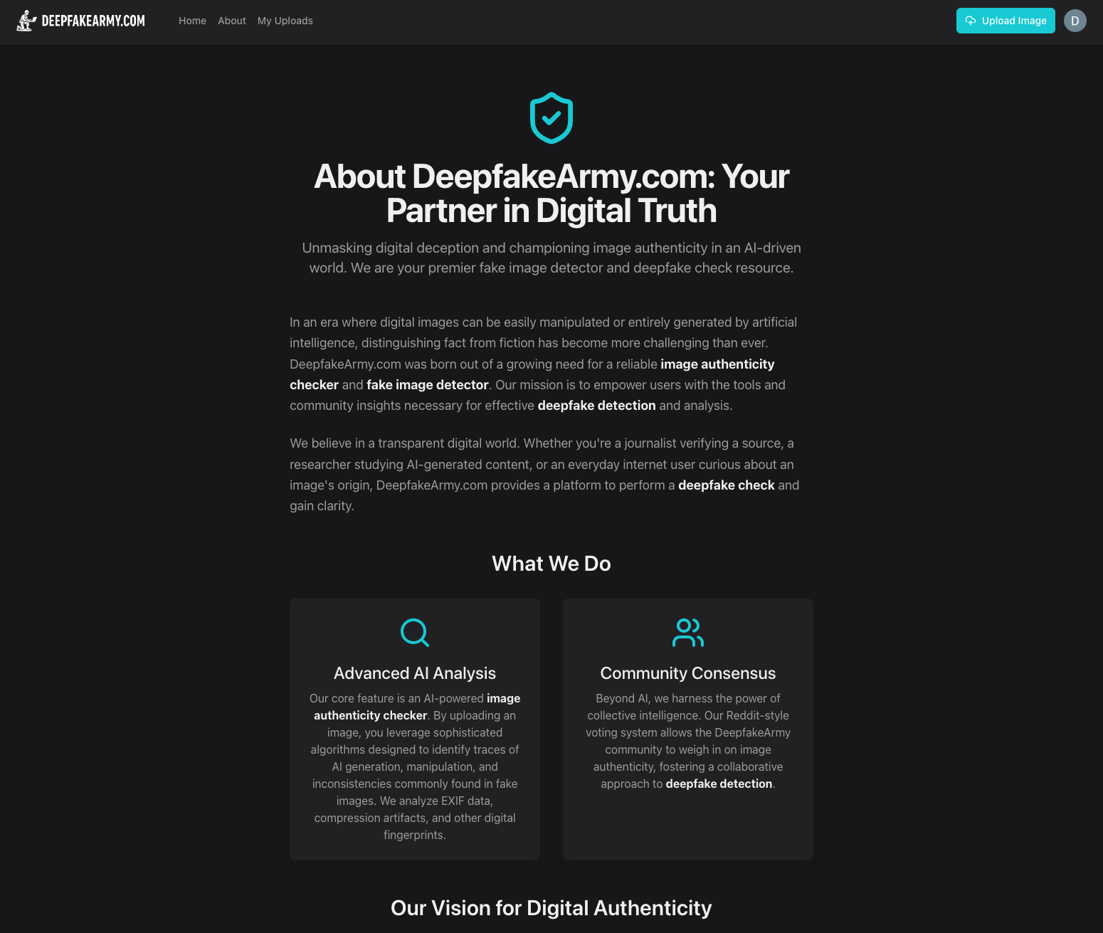 DeepfakeArmy.com - Screenshot 3 showing product features and functionality