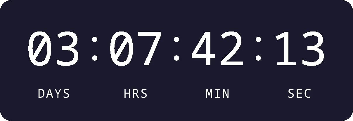 Countdown timer for email gallery image