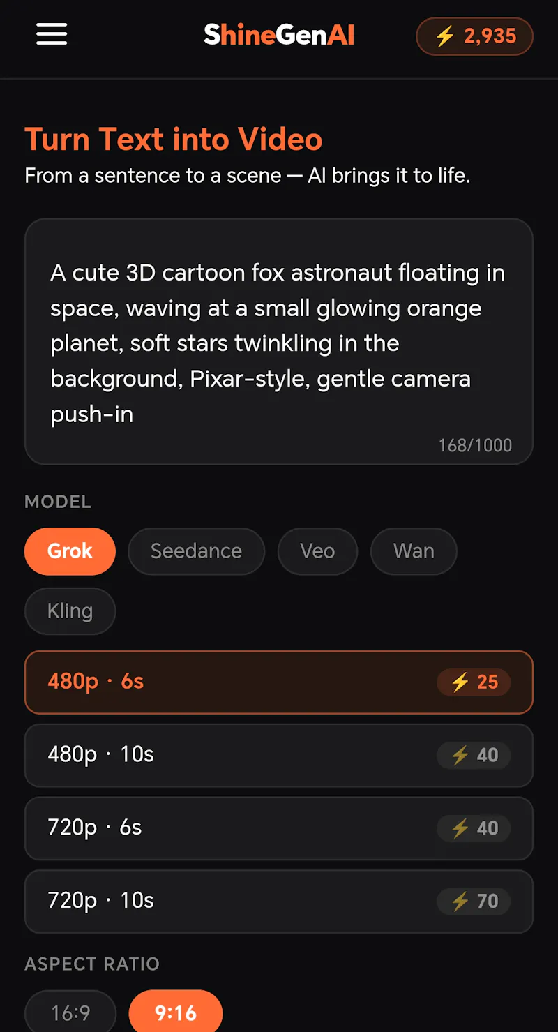 ShineGenAI: AI Video Generator screenshot 2