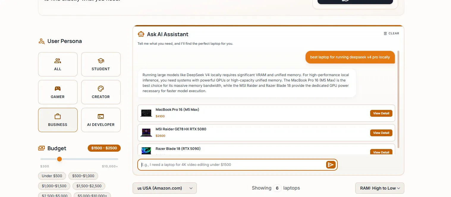 The AI Tech Pulse: Laptop Finder gallery image
