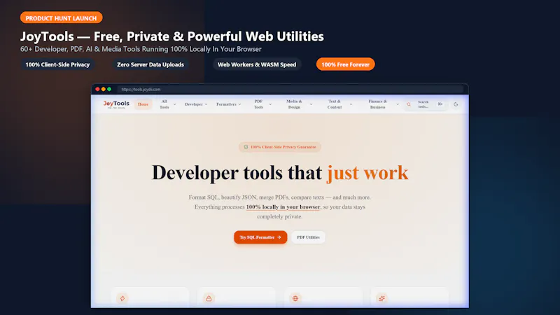 JoyTools — Free Online Developer Tools screenshot 1