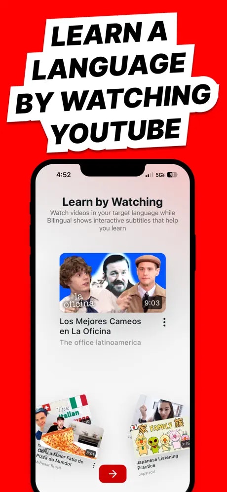 Bilingual - Learn a language with YouTube media 2
