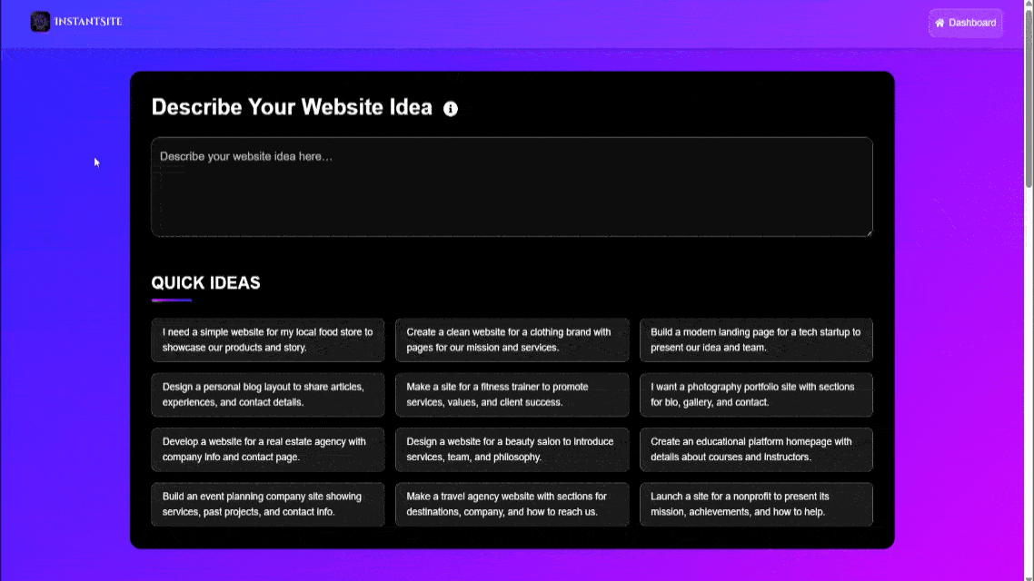 Média Exemple - Décrivez votre idée.Obtenez un site Web en direct en quelques minutes. 2