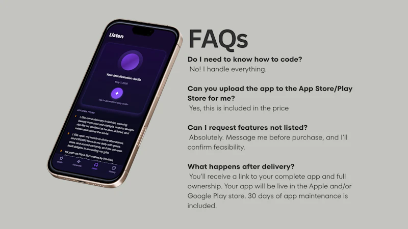 Custom Manifestation AI Mobile App screenshot 6