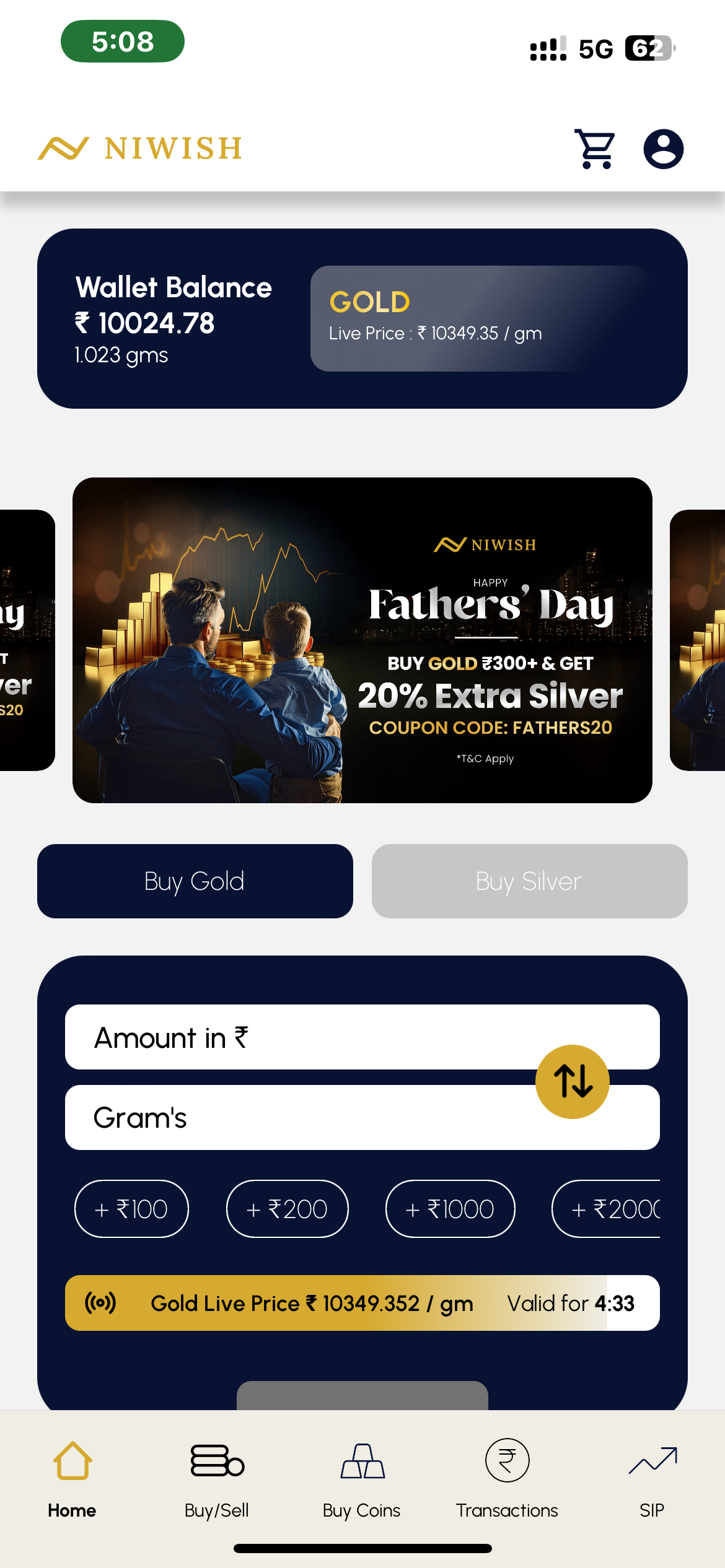 Niwish: Digital Gold & Silver Wallet media 1
